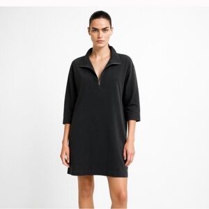 COS half zip black dress